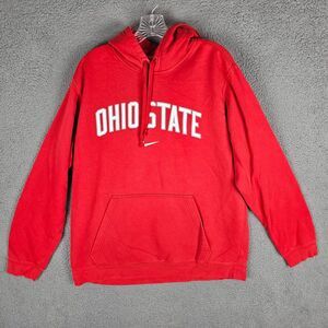 Nike Ohio State Hoodie Adult 2XL Red Club Fleece Buckeyes Cotton Center Swoosh